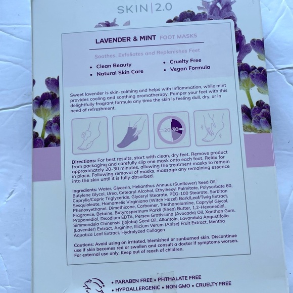 2 Boxes Foot Mask Sea Salt Aloe Lavender Mint - Picture 5 of 5